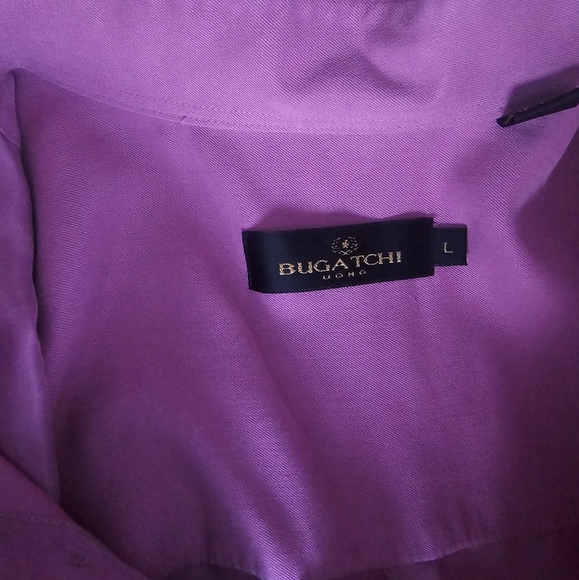 Mens Bugatchi Short Sleeve Button Up Size Large - Picture 2 of 3